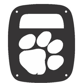 JeepTails Tiger Paw Tail lamp Light Covers Compatible with Jeep Wrangler TJ and YJ - Black - Set of 2