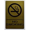 NO Smoking Sign Antique Brass Gold (Aluminum, Gold/Black,Size 6X9) The