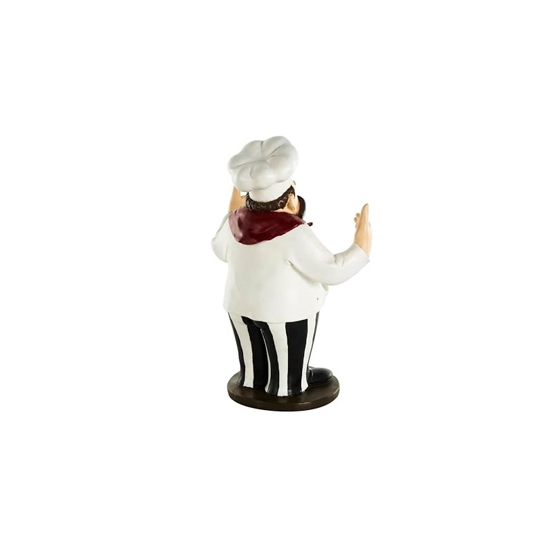 Deco 79 Polystone Chef Sculpture with 2 Wine Holder Slots,