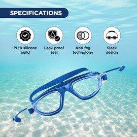 Endless EL1002 Stylish Swimming Goggle with Anti-Fog and UV Protection | Blue | Material : Silicon, Plastic | With Adjustable Strap and Ear Buds | Soft Silicon Gasket for Leak Proof | With Hard Case