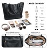 KKXIU Large Tote Bag for Women with Zipper Work Leather