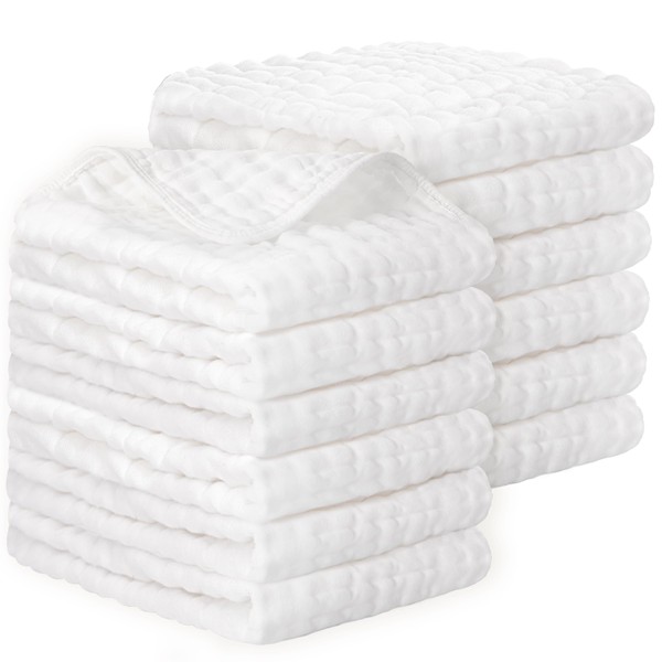 MUETKNYE Muslin Burp Cloths for Baby Boys & Girls Essentials