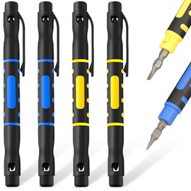 2 Pcs Screwdriver Portable 4 in 1 Screwdriver Robust Doubled Ended Screwdriver Pocket Screwdriver Pen Precise Multi-Tool Screwdriver Suitable for Tool Maintenance & Engineering (4)