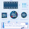 Fathers Day Decorations, 98 Pcs Happy Father Day Tableware Set