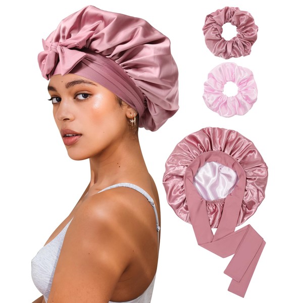 CHLINS Reversible Satin Bonnet for Sleeping Women Double Layer Hair