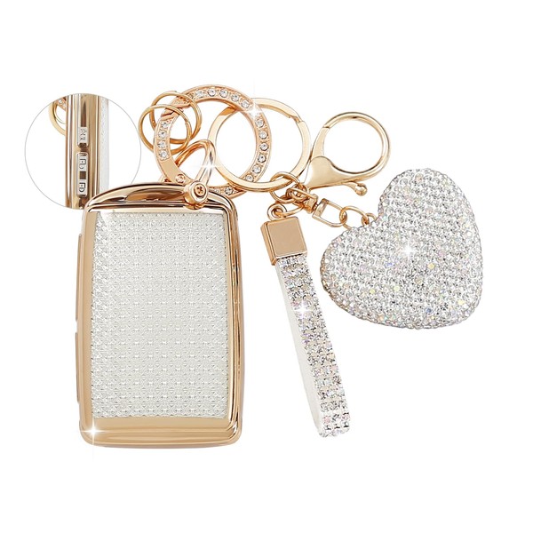 ZVRSUA Car Key Case Cover with Diamond Bling Key Ring