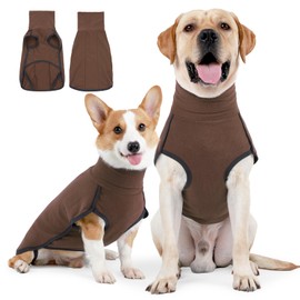 JOHNBOLIN Dog Winter Sweater Vest - Windproof Warm Pullover with High Collar & Leash Hole, Soft Onesie Pajamas for Cold Weather - Pet Apparel for Small/Medium/Large Dogs Indoor/Outdoor Hiking Sleep