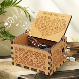 FFTANXS Cant Help Falling in Love Music box,Gifts for Wife on Her Birthday Wooden Music Box,Mam Birthday Gifts Hand Crank Music Box,Gifts for Girlfriend on Her Birthday for Mother Gifts,Boyfriend