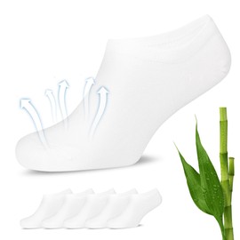 Fiera Besa Sneaker Socks Bamboo Socks 5 Pairs, White, 39 - 42