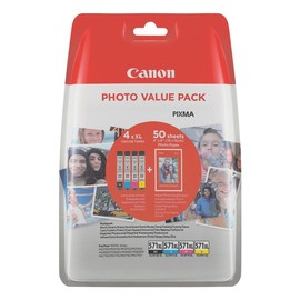 Canon 0332C005 CLI-571XL C/M/Y/BK+ 4x6 Photo Paper PP-201 50sheets value pack BL