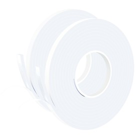 1/2 Inch W x 1/4 Inch T EVA Foam Weather Stripping Tape,Self-Adhesive Seal Tape for Doors & Windows-Draft Blocker,Soundproofing,Waterproof Insulation Foam,2 Rolls Total 33FT White