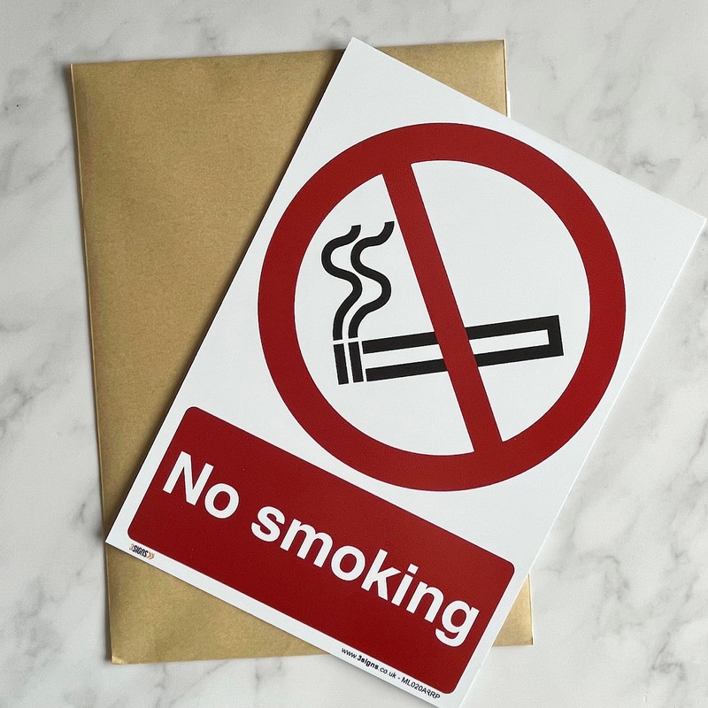 No smoking Sign - A5 1 mm Rigid Plastic Sign