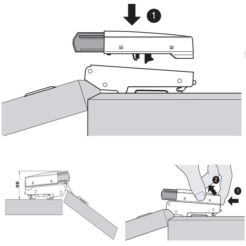 Blum BLUMOTION Soft Closing Mechanism for Straight-Arm Clip Top and