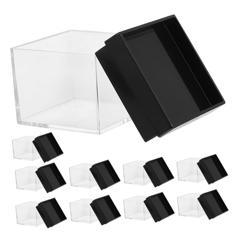Operitacx Plastic Mineral Specimen Display Case 12pcs Storage Boxes Easy