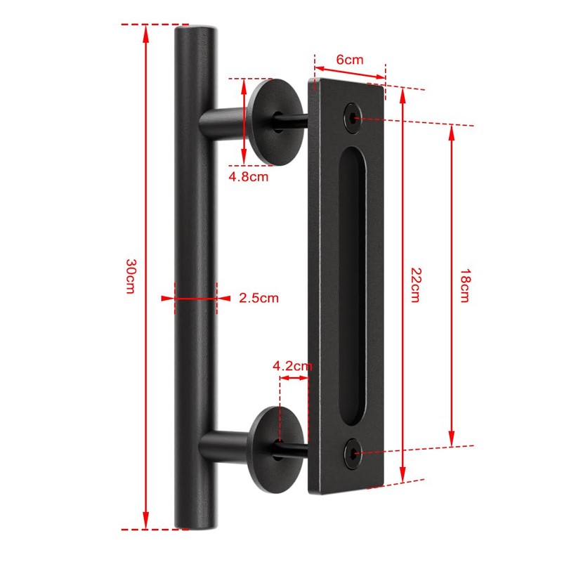 QINAIXQM 30 cm Barn Door Handle, Sliding Door Pull Handle,