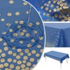 5 Pack Disposable Plastic Tablecloth,137x274cm Gold Stamping Dot Rectangular Table