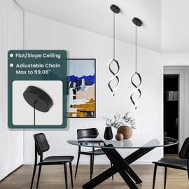 Vloitgol Modern Led Pendant Lights Kitchen Island,5500K Black Led Pendant Light Fixtures Over Island, Adjustable Led Kitchen Island Pendant Lighting for Kitchen Island Bedroom Dining room Sink, 1 Pack