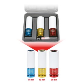 KS Tools 515.1005 Impact Socket Set, 3 Pieces, 1/2-Inch,