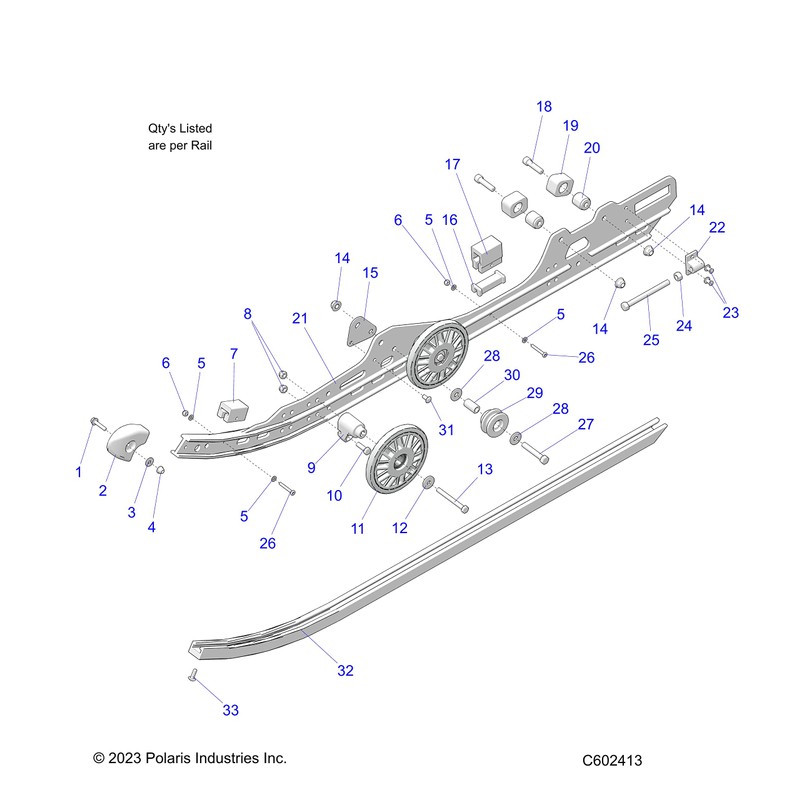 Polaris Timbersled Jounce Bumper, Rear, Genuine OEM Part 5521498, Qty