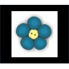 Just Another Button Company - Blue Flower - 2222 - 2 Sizes - Tiny - .5 inch