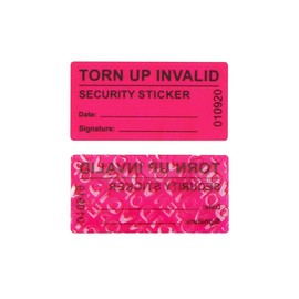 RLSYM 100Pcs Tamper Evident Security Labels 1x2 inch Red No Transfer No Damage to Protected Item Tamper Proof Stickers Safety Torn up Invalid Seals Tape (Red)