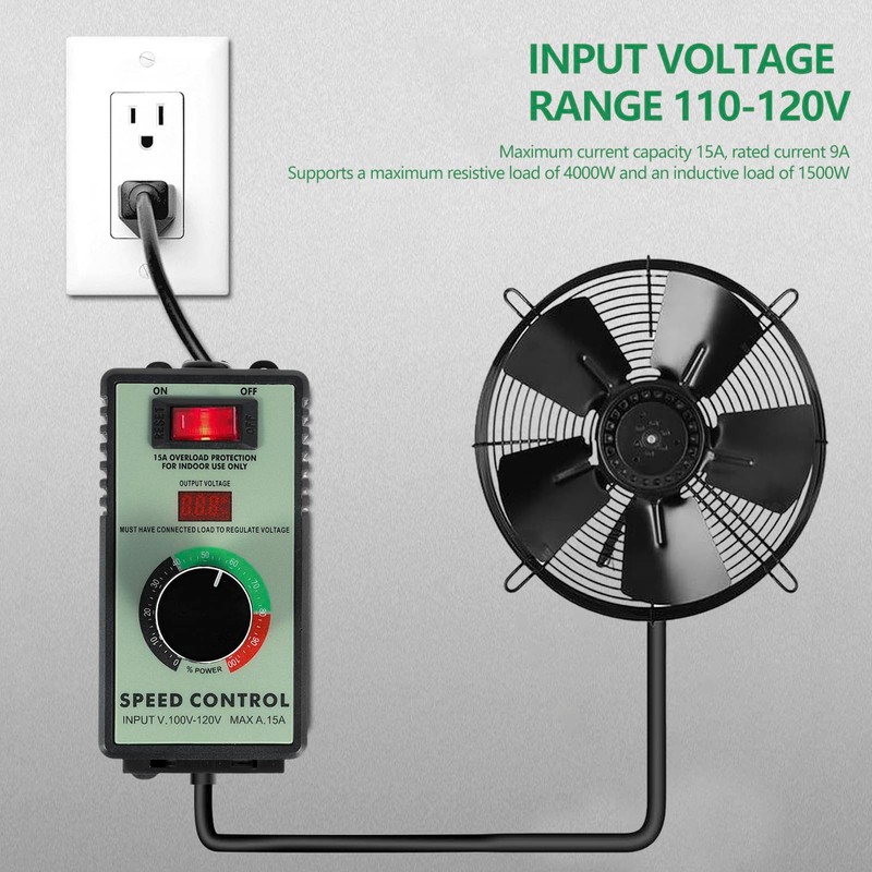 AC Motor Speed Controller, 110-120V 15A 4000W Variable Speed Controller