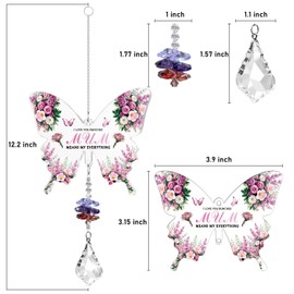 Sanyetral To Daughter Gift from Mum,Butterfly Acrylic Crystal Sun catcher
