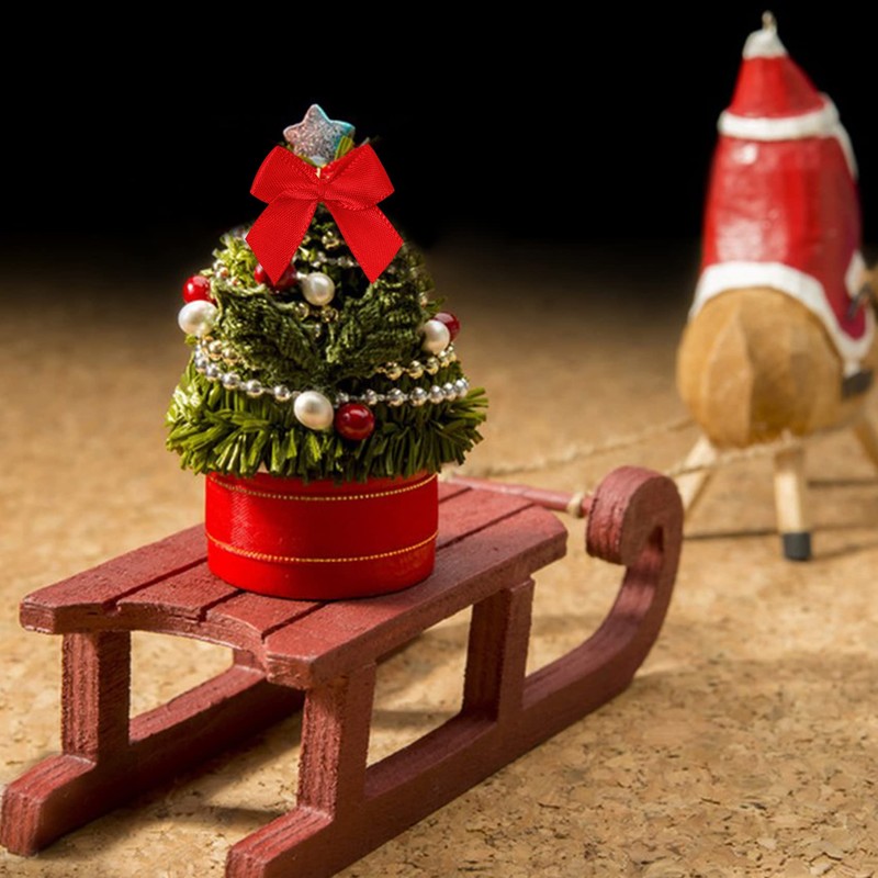 150 Pieces Red Mini Ribbon Bows for Crafts Tiny Satin