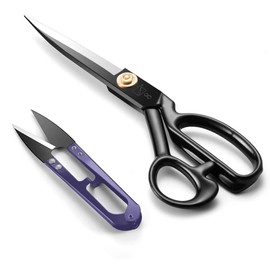 JINJIAN Fabric Scissors 22.5 cm Tailor Scissors Carbon Steel Sewing Scissors with Thread Cutter for Cutting Clothes, Fabric, Leather, Sewing and Crafts (Right-Handed Users)