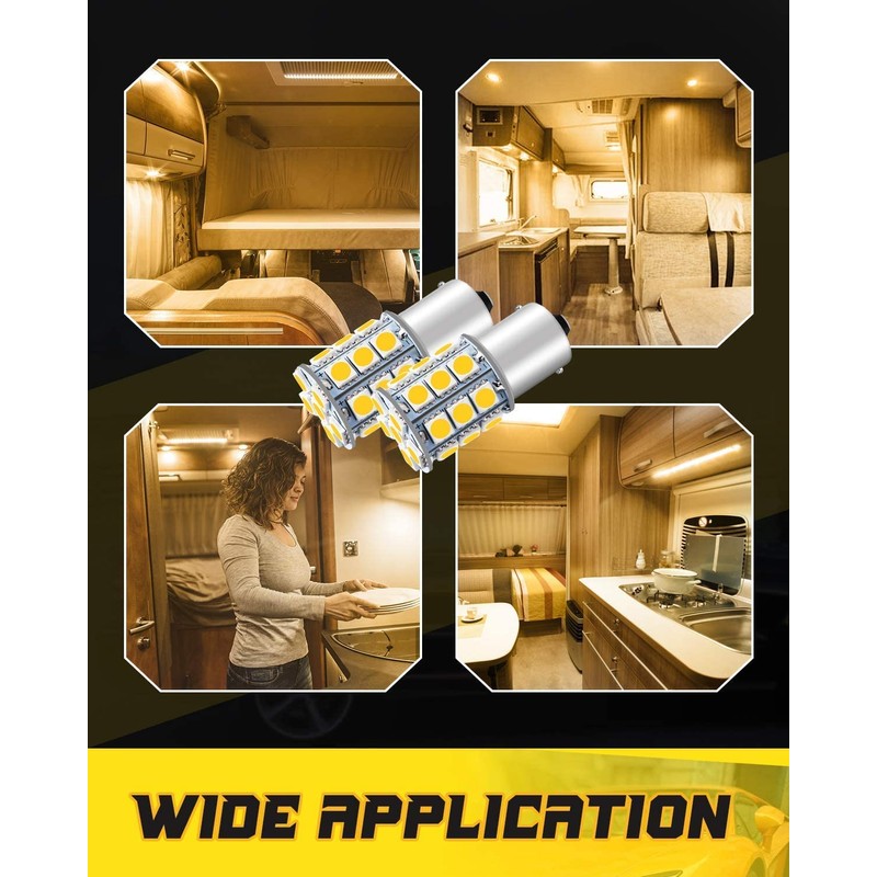 Qoope 1156 1141 LED Bulb Warm White Super Bright 1003