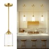 LIROUVET Gold Pendant Lights Kitchen Island - Dual Glass Pendant