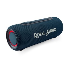 ROYAL AUDIO RAS01 Wireless Portable Bluetooth Speaker with IPX5 Waterproof Design, Bassboom Stereo Sound, TWS Pairing, 8 Hours Playtime, RGB Lights and FM Radio for Home and Outdoor Use (Blue)