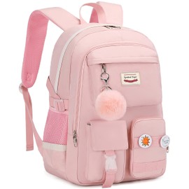 Spotted Tiger Girls Backpack Aesthetic Backpack for Teen Girls Cute School Bag Bookbag Anime School Backpack for Girls (Pink)