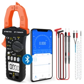 Clamp Multimeter BTMETER BT-7200-APP Digital Tester Bluetooth APP Connection 6000 Count Current Voltage Meter AC/DC Clamp Meter Resistance, Capacitance, Temperature, Frequency, Duty Cycle, Continuity