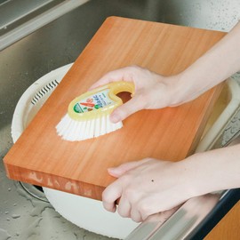 Azuma Kitchen Brush, TK Kitchen Brush Clear, 2 Color Set, 4.9 x 3.0 x 2.0 inches (12.5 x 7.5 x 5 cm), Yellow, Blue, Easy to Use Palm Size