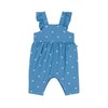 Petit Bateau Baby Girls' Long Overalls, blue/white