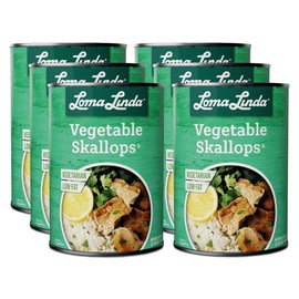 Vegan Seafood Plant-Based Alternative - Loma Linda Vegetable Skallops Meatless Fish Substitute, High Protein Meat Alternative, Non-GMO Vegetarian Scallops, Ready to Serve, 15 oz Cans (6 Pack)