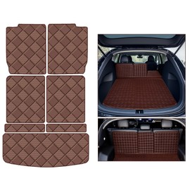 Cargo Mat & GMC Acadia 2017-2023 (6-Seat Only) Trunk Mat + 2ND&3RD Row Rear Backrest Mat Accessories All Weather Premium Leather Car Trunk Liner Cover Protector