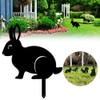 Artistic Rabbit Metal Statue 2D Rabbit Animal Figurine Stakes Outdoor
