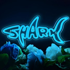 Shark Neon Sign for Wall Decor Shark LED Neon Light up Sign USB Powered Dimmable Shark Neon Lights for Shark Theme Party Decor Decoration Gifts for Boys Game Room