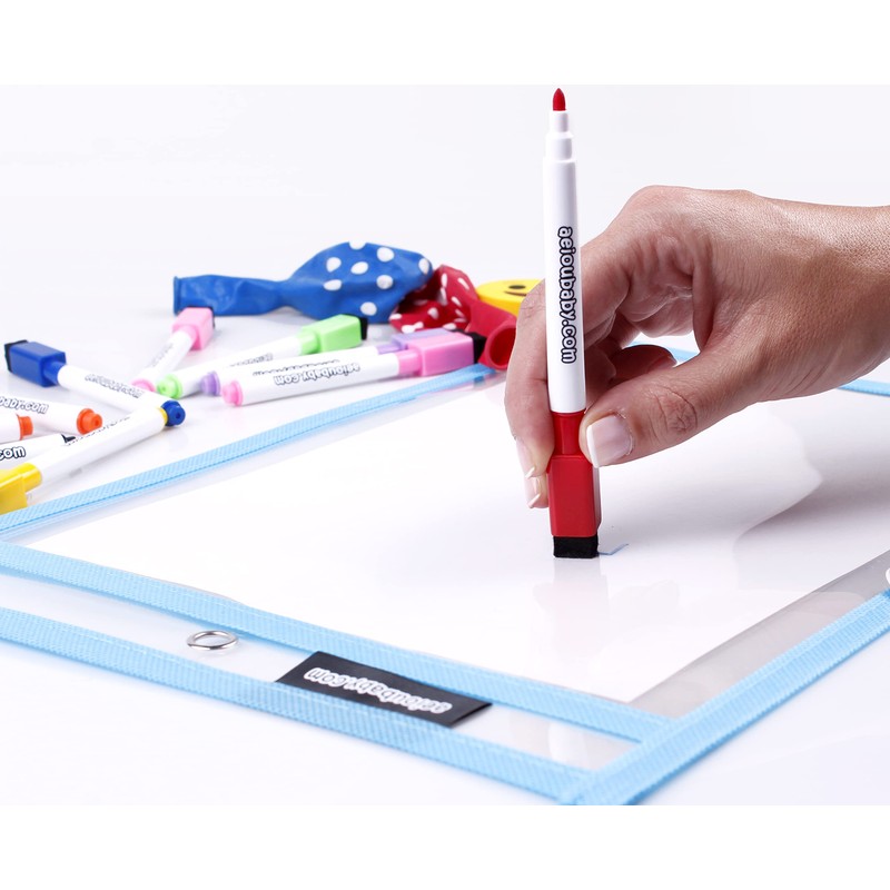 aeioubaby.com 20 Magnetic Whiteboard Markers with Integrated Eraser, Special Dry