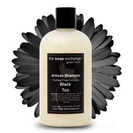The Soap Exchange Hair Shampoo - Black Tux Scent - Hand Crafted 12 fl oz / 354 ml Natural Artisan Hair Care, Gentle, Sulfate & Paraben Free, Cleanse, Moisturize, & Protect. Made in the USA.