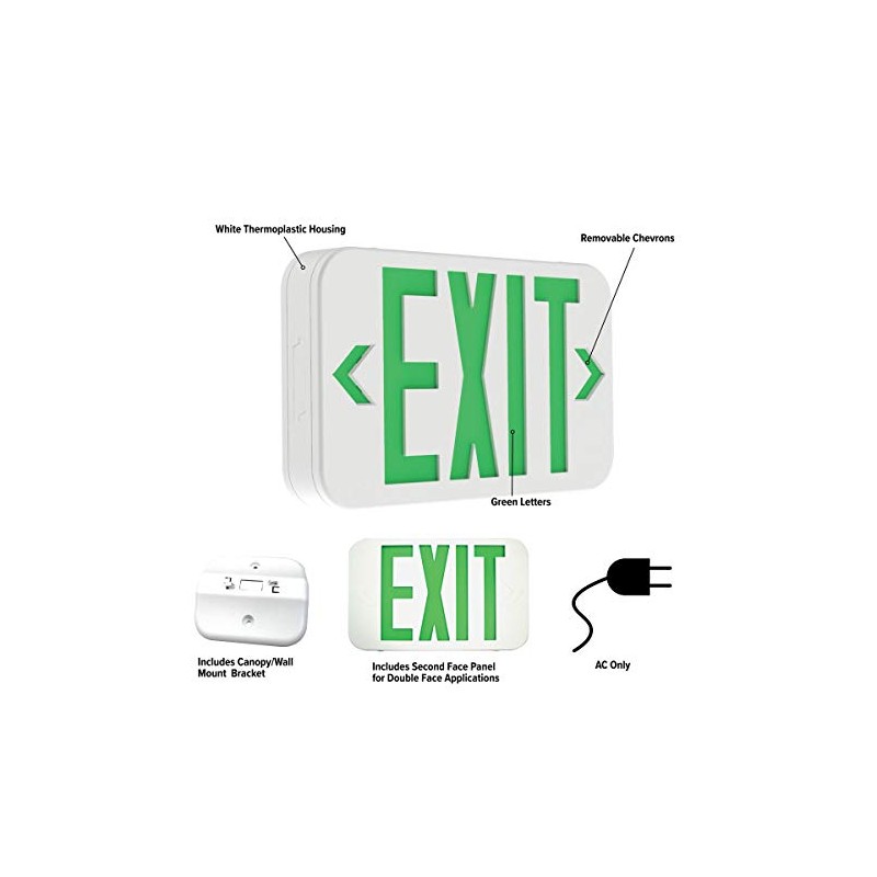 HUBBELL CEGB CE Green Letters, Black Housing, White