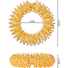 zalati Finger Massager 20pcs Finger Massage Rings Acupressure Massager for Teenagers, Adults, Stress Reducer - Gold & Silver