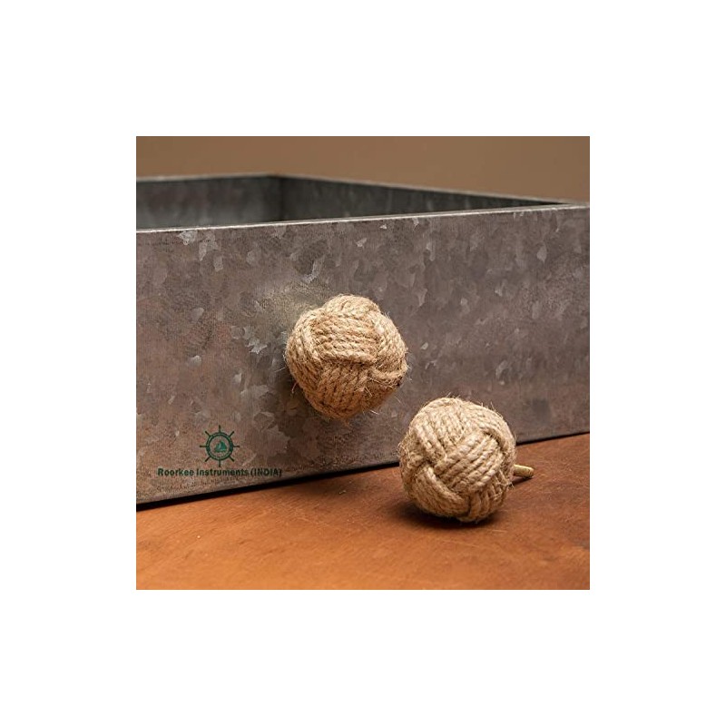 RII 6 Rope Doorknobs Nautical Twisted Decorative Jute, Rustic Rope