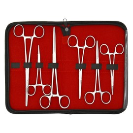Ultimate Hemostat Set In Zipper case Fishing Tools Items Stainless Steel (Kit-2 6 pcs 3.50",5",5.50" (3 Str/3Cud))