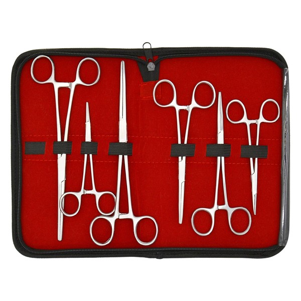 Ultimate Hemostat Set In Zipper case Fishing Tools Items Stainless