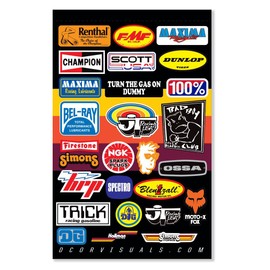 D-Cor 40-90-122 Universal Decal Sheet - Throwback MX - 12mll.