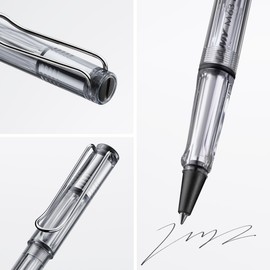 Lamy Vista 312 Rollerball Pen Made of Transparent CP Plastic with Grip Grooves and Self-Springing Metal Clip, with M 63 Blue Rollerball Refill, Nib Width M