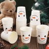 Whaline 50Pcs Winter Snowman Disposable Paper Cups Cute Snowman White